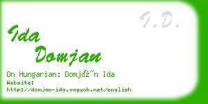 ida domjan business card